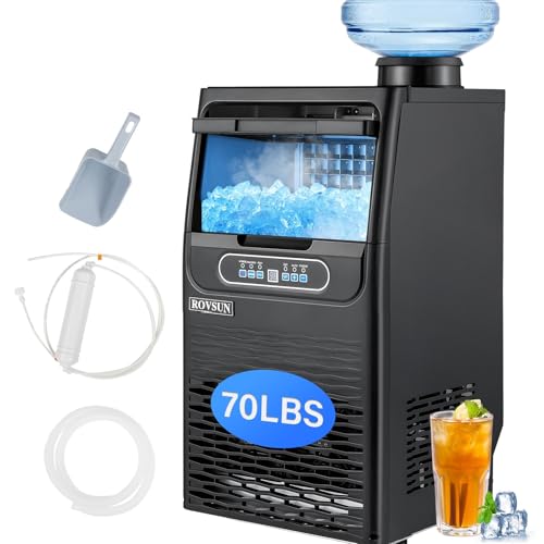 70LBS 24H Countertop Ice Maker with 2 Water Inlets & Appointment Function