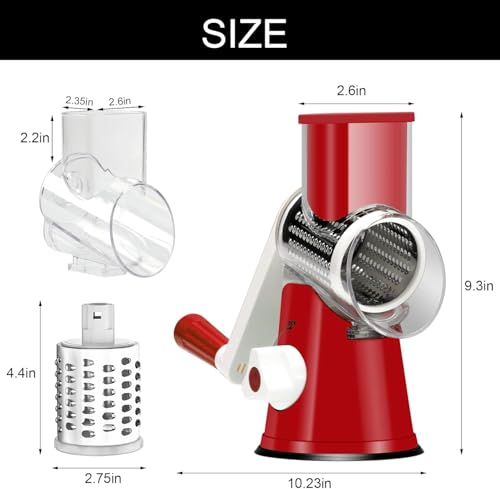 Cambom Rotary Cheese Grater Hand Crank Cheese Shredder for Fresh Cheese