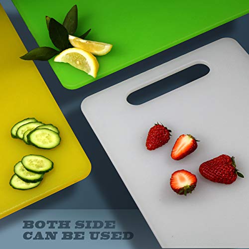 Plastic Utility Cutting Board with Handles (White)