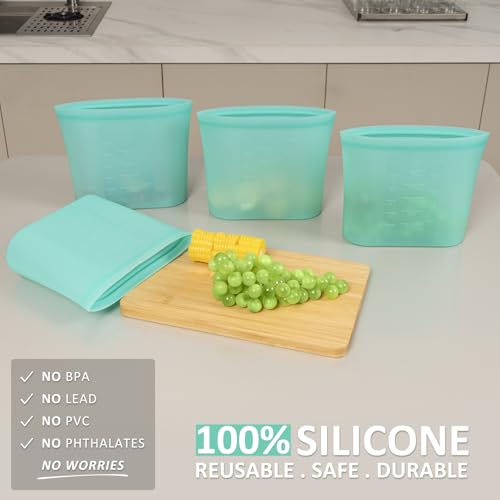 Large Reusable Storage Bag (Aqua | Medium | 4 Pack)