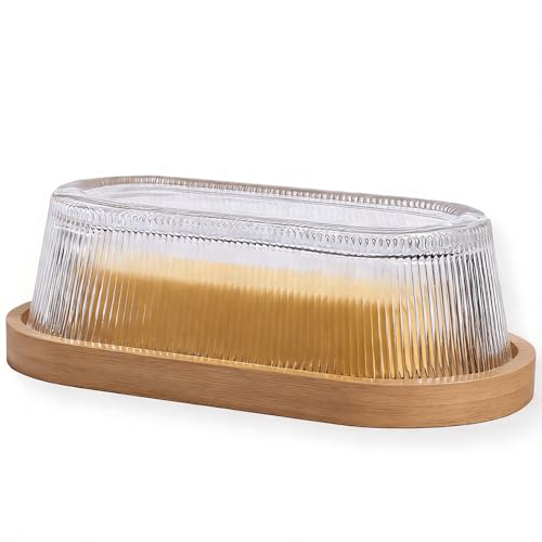 butter dish with lid (7.1"L x 3.6"W x 2.3"H - Bamboo)