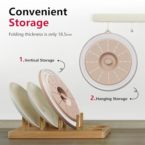 Microwave Splatter Cover Vented for Food with Hook Hole (Beige / M(11"x3.26")-Pack of 1)