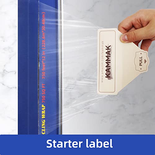Plastic Food Wrap with Slide Cutter Kitchen Cling Wrap 12 inch Professional BPA Free Polyethylene Materials Quick Cut 750 Ft Food Service Cling Film Wrap for Restaurant (750 Sq Ft)