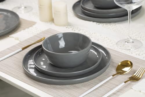 Mars Stoneware Dinnerware Set for 6 (Dark Gray / Set(18pcs))