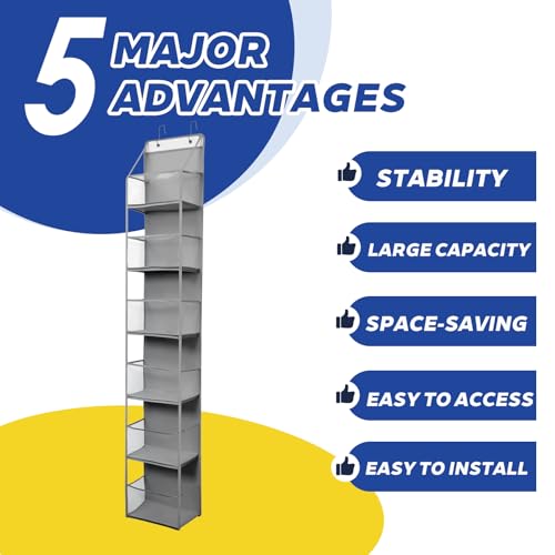 6 Tier Over The Door Hanging Organizer (Grey)