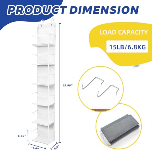 6 Tier Over The Door Hanging Organizer (White)