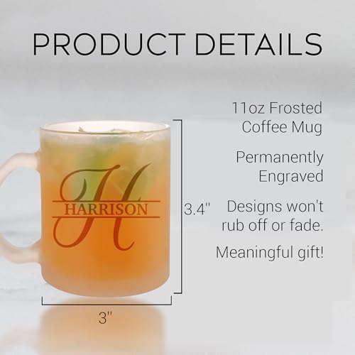 Personalized Coffee Mug Engraved with your Custom Name (Personalized / Frosted Mug)