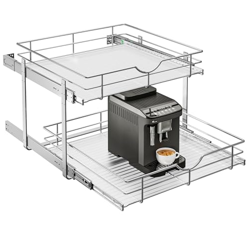 2 Tier Kitchen Cabinet Pullout Shelf and Drawer Organizer (W23 (23"W x 22"D) / 2 Tiers)