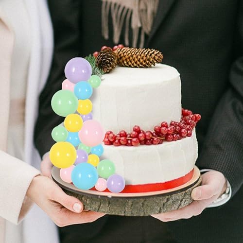 40 Pcs Foam Ball Cake Toppers with Sticks Mini Cake Decorations for Birthdays (40 Count)