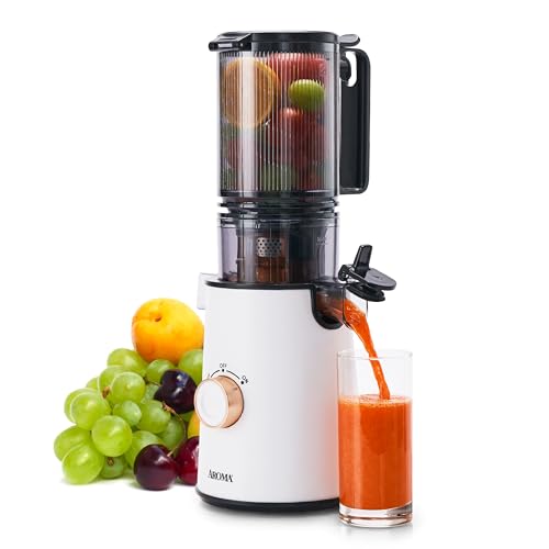 Cold Press Juice Machine Slow Masticating Fruit and Vegetable Juicer for Home with Large 4 (White)