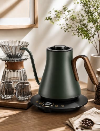 FLOW B9 Gooseneck Electric Kettle ±1°F Temperature Control (Delacroix Green)