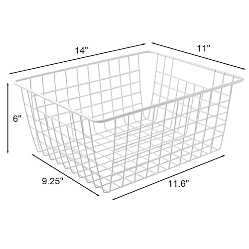 14" Upright Freezer Storage Baskets (White / 14"-4Pack)