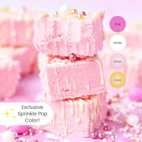 Pink Velvet Sprinkle Mix (Pink, White, Silver, Gold)