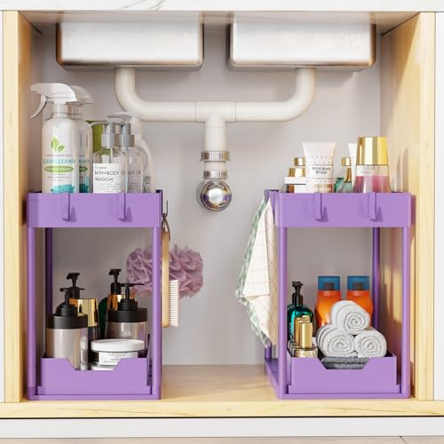 Under Sink Organizer 2 Pack (Purple / 2 pack)