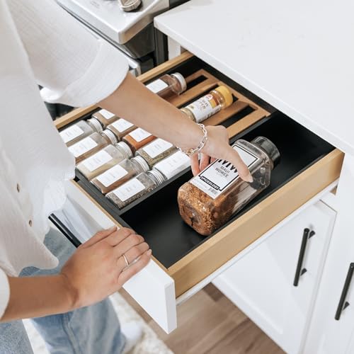 Expandable Spice Drawer Organizer (Black Bamboo)