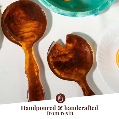 Resin Salad Servers (12 inches / Golden Brown)