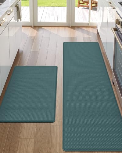 Kitchen Floor Mats Cushioned Anti Fatigue Runner (Hunter Green / 59"l X 17"w X 0.4"th + 29"l X 17"w X 0.4"th)