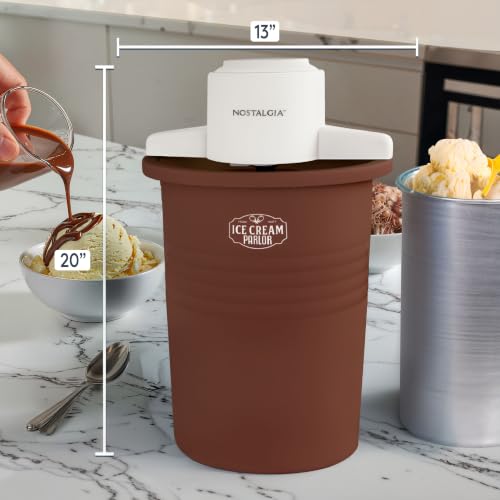 Electric Ice Cream Maker (6 Qt / White/Dark Bown)