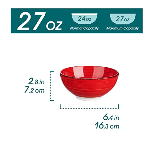 Bonita Cereal Bowls Set of 6 (Warm Color / 27 Oz)