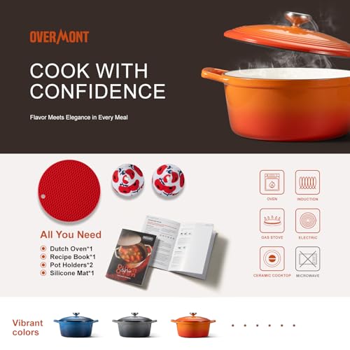 Enameled Cast Iron Dutch Oven (5.5 Quart / Orange)