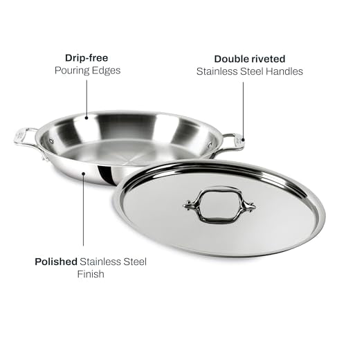 D3 Stainless Steel 3Qt Braiser Pan with Lid (3 Quart Braiser Pan)