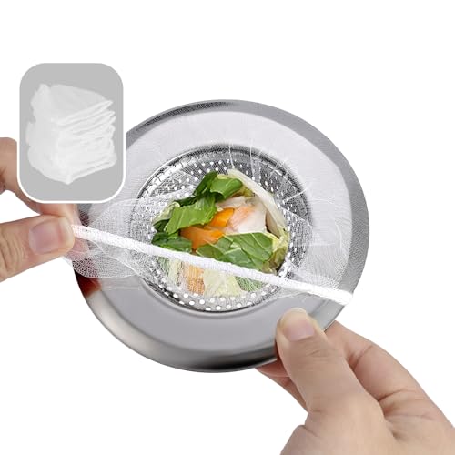 Kitchen Sink Drain Strainer Combination 100 Pieces of Sink Strainer Net Bags (100 Count)
