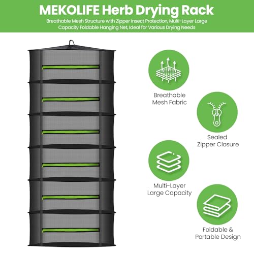 6 Layer Herb Drying Rack with Collapsible Mesh Design