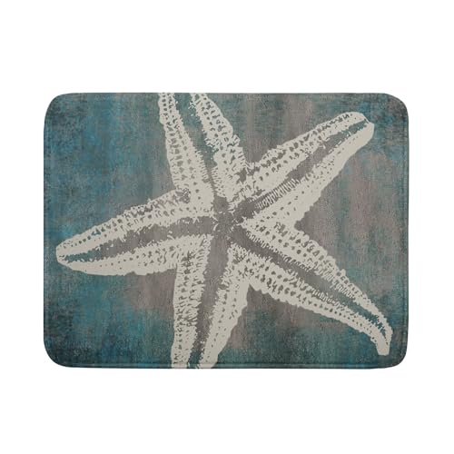 Vintage Starfish Dish Drying Mat Coastal Beachy Nautical Drainer Rack Mat 18"x24" Absorbent Washable Dish Dry Pad for Kitchen Counter Sink (Vintage Starfish / 24" x 24")