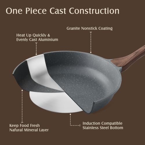 23 PCS Non Stick Pots and Pans Set (Gray 01 / Large)