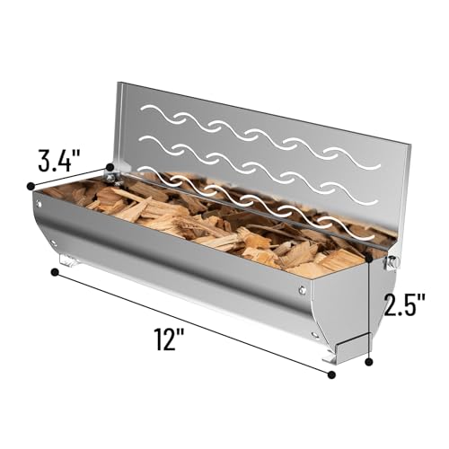 V Shape Wood Chip Smoker Box with Flat Base Bottom