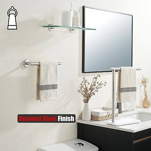 Hand Towel Holder Towel Ring (9 Inch / Brushed Steel)