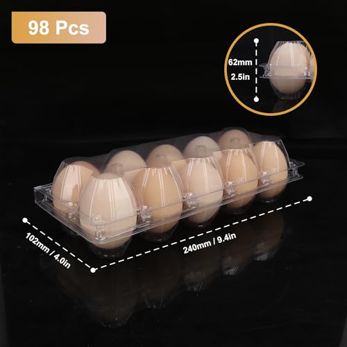 98 Pack Bulk Egg Cartons (98 Pack Egg Cartons 10 Grids)