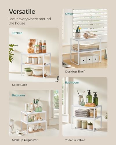 Set of 4 Metal Spice Racks (White / 4 Tiers (9"D x 12.6"W))