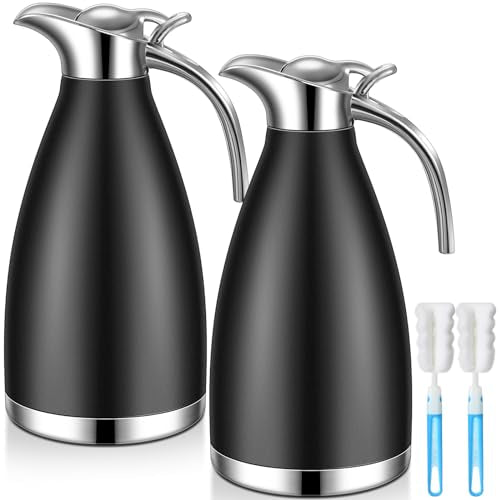 2 Pcs 68oz Thermal Coffee Carafe for Keeping Hot (Black)