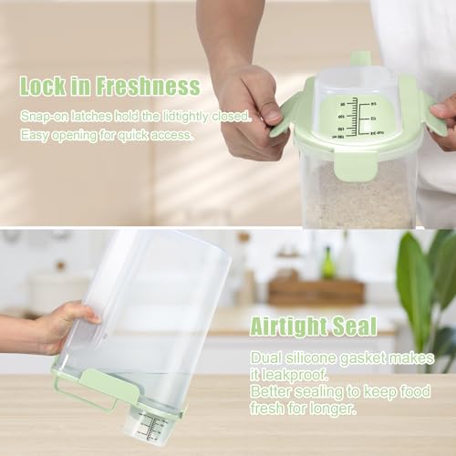 5 Lbs Pet Dog Food Storage Container for Travel Bird Seed Dispenser (Pale Green-5L)
