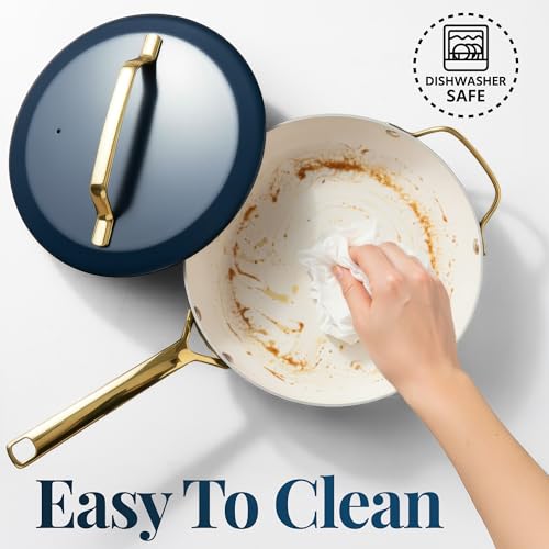 4 Qt Deep Saute Pan with Lid (Navy Cream / 4 Qt)