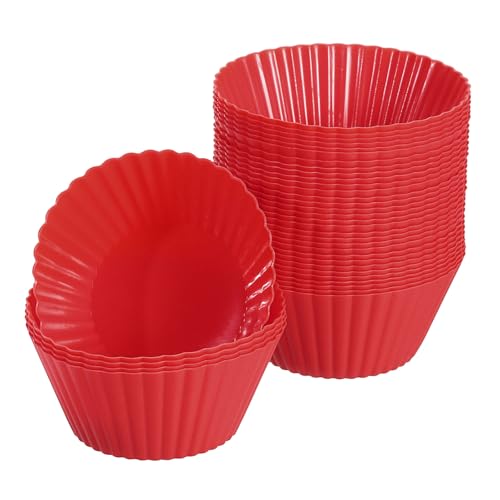 36Pcs Silicone Cupcake Liners (Red / 2")