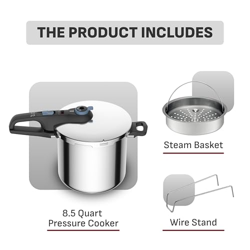 Secure Trendy Stainless Steel Pressure Cooker (Pressure Cooker / 8.5 Quarts)