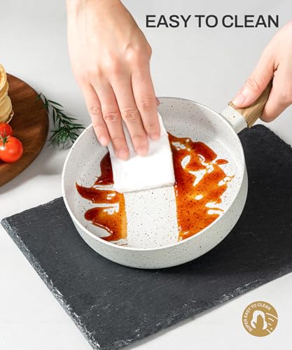 Small Frying Pan Nonstick (White Granite / 6 Inch)