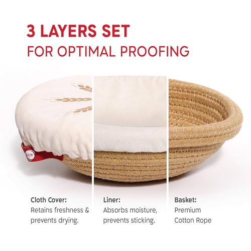 Cotton Rope Banneton Bread Proofing Basket Set (2 Count)