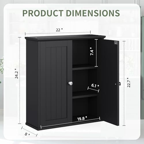 Bathroom Wall Cabinet (Black)