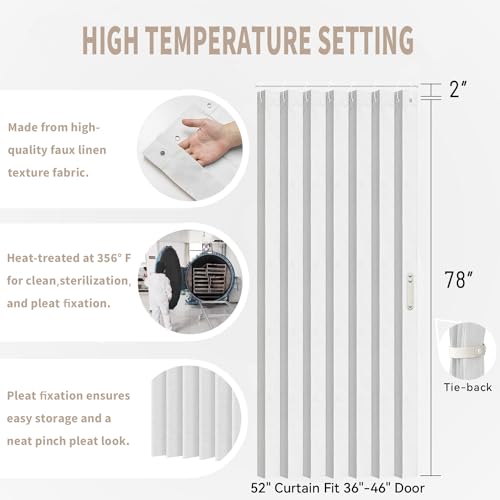 Door Curtains for Doorways (Stone White / 52"W x 78"L (Pack of 1))