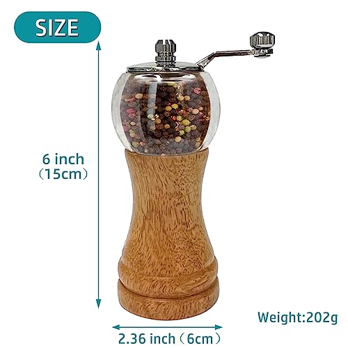 Salt and Pepper Grinder Set (2 Pieces-6 in-Wood)
