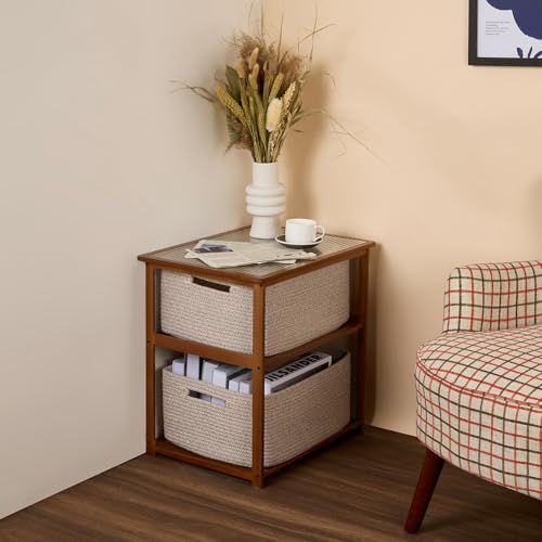 Large Storage Baskets for Organizing (4pcs-L17×W13×H7.5" / Natural)