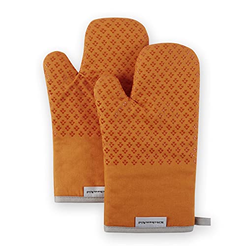 Asteroid Oven Mitt Set (7"x12.5" / Honey Orange)
