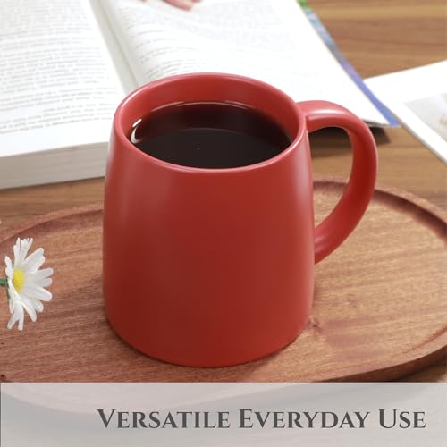 14 oz Ceramic Coffee Mug with Lid (Red)