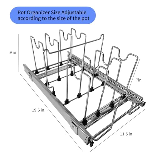 Pots and Pans Pull Out Organizer Under Cabinet (Pan Pot organizer)