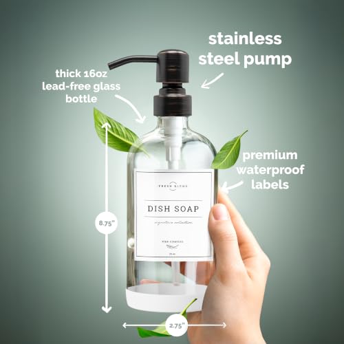 Clear Glass Soap Dispenser (Clear Bottle / Round Oil Rubbed Bronze Pump)