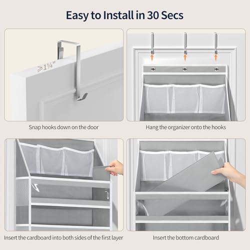 7 Tier Over the Door Organizer (Grey / 7 Tier)