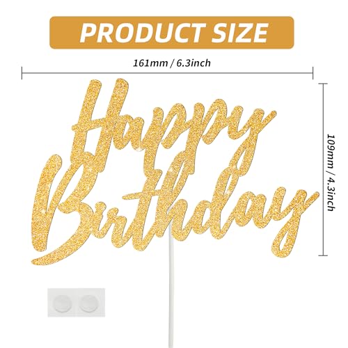 Happy Birthday Cake Toppers Gold Glitter Birthday Cake Decoration Cake Baking Supplies 18th 30th 40th Birthday Cake Toppers For Boys Girls Men Women Birthday Party Photo Booth Props